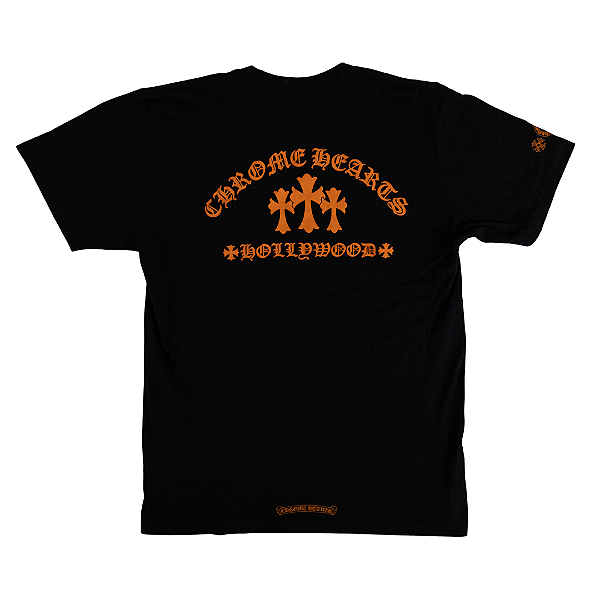CHROME HEARTS - Camiseta Hollywood "Preto/Laranja" -USADO-