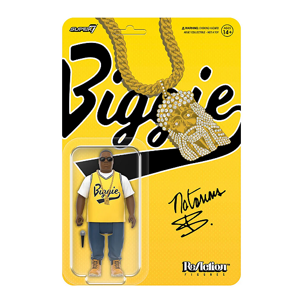 SUPER7 - Boneco Reaction Notorious B.I.G "Yellow Jersey" -NOVO-