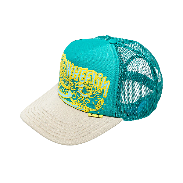 KAPITAL - Boné Trucker Free Wheelin "Turquesa/Bege" -NOVO-