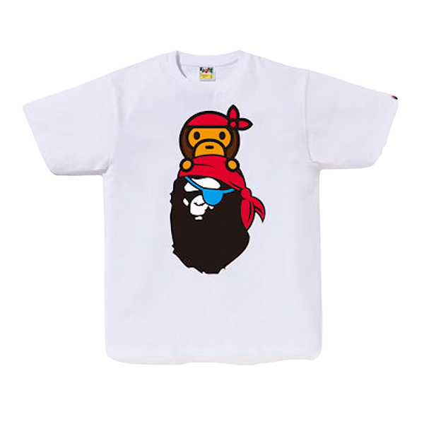 BAPE - Camiseta Baby Milo Pirate On Ape Head "Branco" -NOVO-