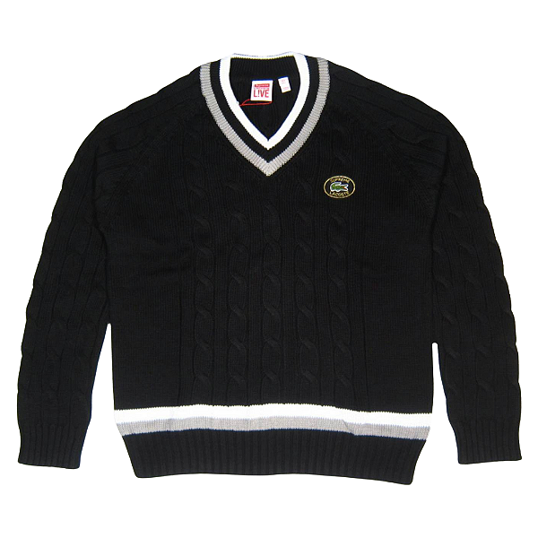 SUPREME x LACOSTE - Suéter Tennis SS17 "Preto" -NOVO-