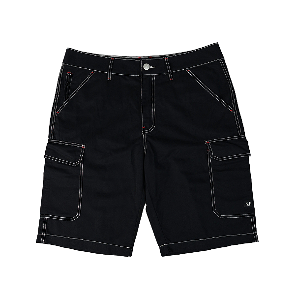 TRUE RELIGION - Bermuda Best Seller Ripstop Cargo "Preto" -NOVO-