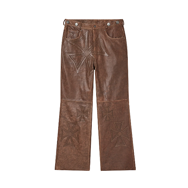 VALE LIVES FOREVER - Calça Tobacco Croxxx Leather "Marrom" -NOVO-