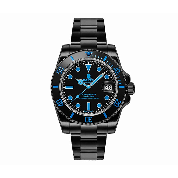 BAPE - Relógio A Bathing Ape Type 1 Bapex "Preto/Azul" -NOVO-