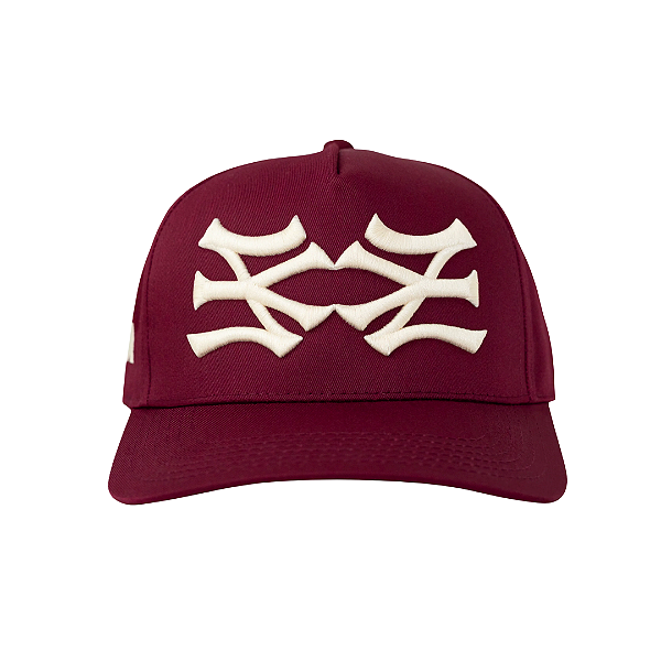 OMA DESIGN STUDIOS - Boné NY NY Side Curved Brim "Vinho/Creme" -NOVO-