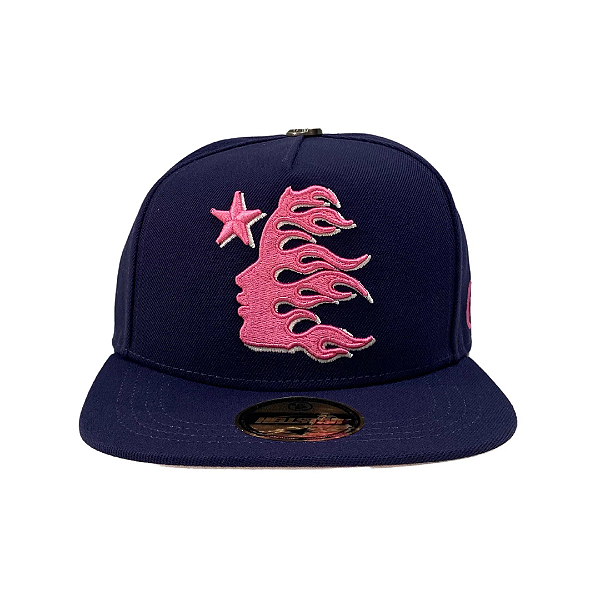 HELLSTAR - Boné OG Logo Fitted "Azul Marinho/Rosa" -NOVO-