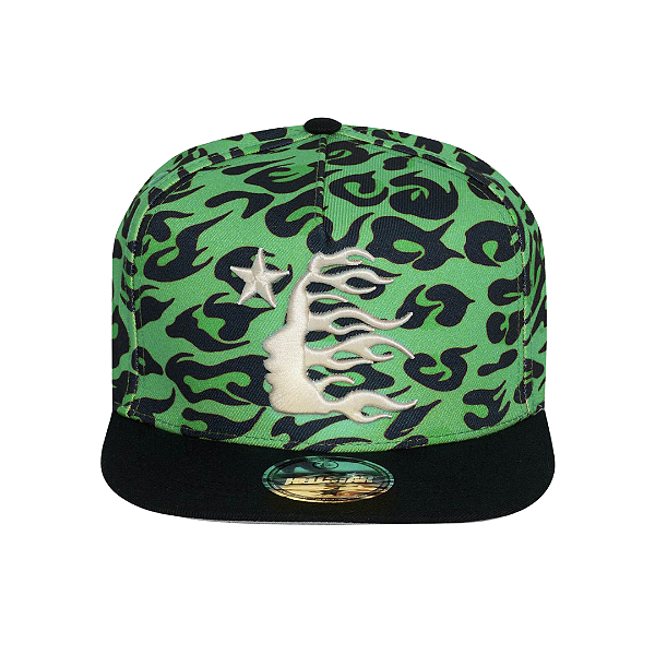 HELLSTAR - Boné Cheetah Print Snapback "Verde/Preto" -NOVO-