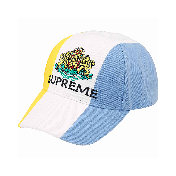 SUPREME - Boné Crest 6-Panel "Amarelo/Branco/Azul" -NOVO-
