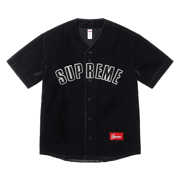 SUPREME - Camisa Jersey Velvet Baseball "Preto" -NOVO-
