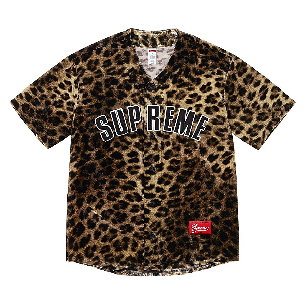 SUPREME - Camisa Jersey Velvet Baseball "Leopard" -NOVO-