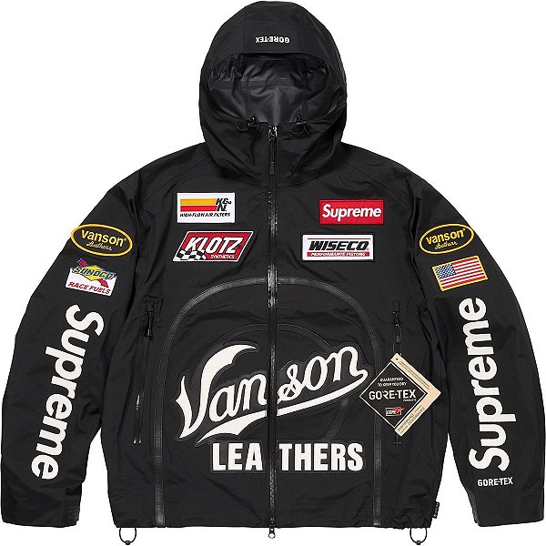SUPREME x VANSON LEATHERS - Jaqueta Gore-tex Shell "Preto"  -NOVO-