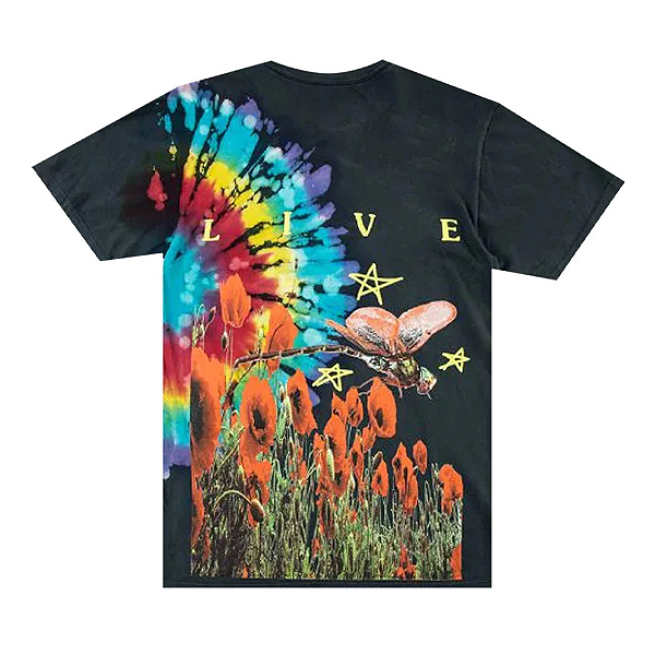TRAVIS SCOTT - Camiseta Astroworld Europe Exclusive 2019 "Preto/Tie Dye" -NOVO-