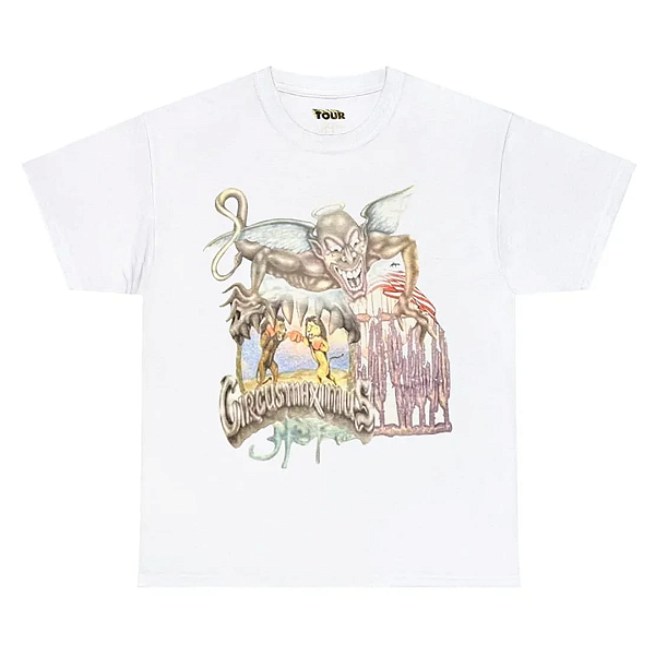 TRAVIS SCOTT - Camiseta Utopia Circus Maximus Tour Goblin 2023 "Branco" -NOVO-