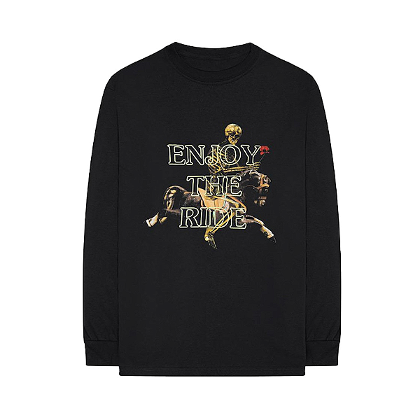TRAVIS SCOTT - Camiseta Manga Longa Astroworld  Enjoy The Ride "Preto" -NOVO-