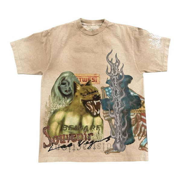 TRAVIS SCOTT - Camiseta Bazzar Souvenir "Marrom" -NOVO-