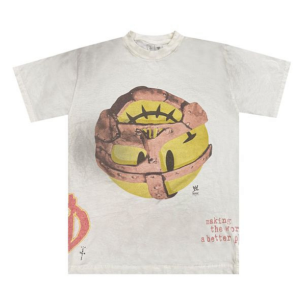 TRAVIS SCOTT x WWE - Camiseta Mankind "Branco" -NOVO-