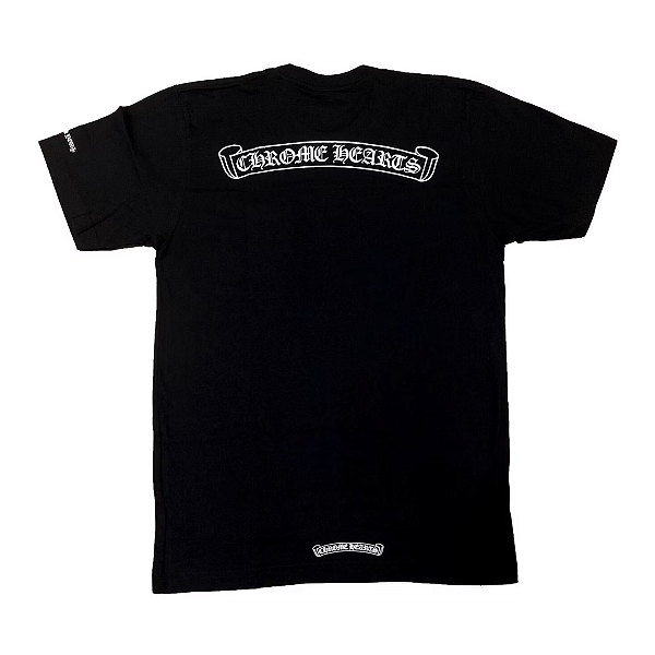 CHROME HEARTS - Camiseta Scroll Logo Pocket "Preto" -NOVO-