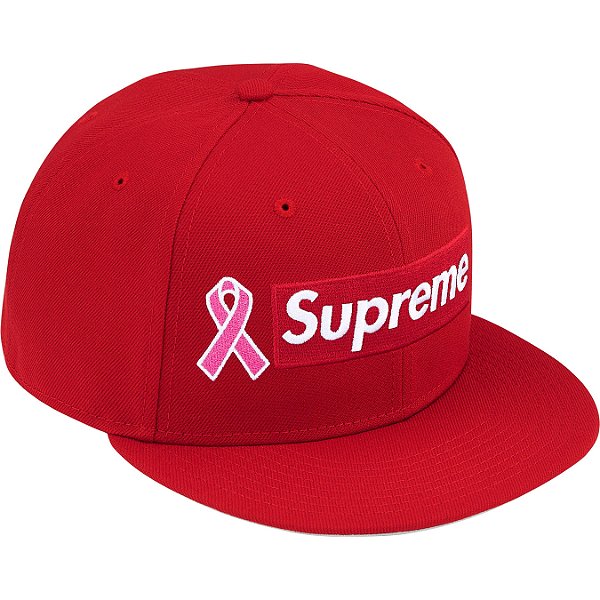 SUPREME x NEW ERA - Boné Breast Cancer Awareness Boxo Logo Fitted "Vermelho" -NOVO-