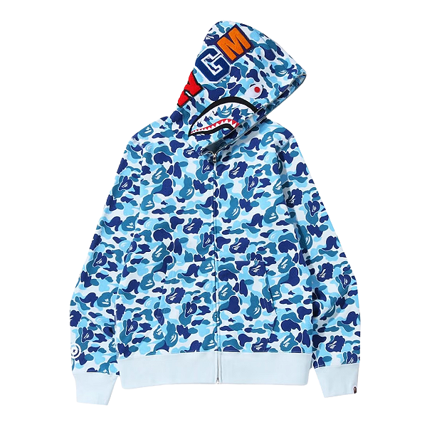 BAPE - Moletom ABC Camo Shark Full Zip "Azul" -NOVO-