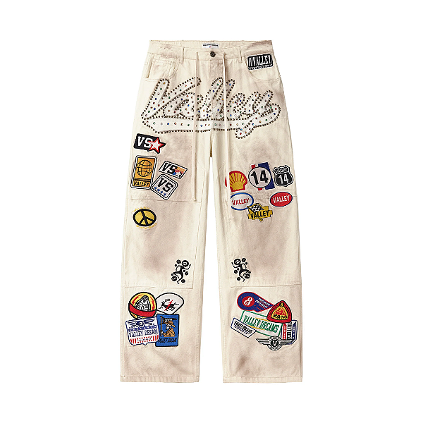 VALE LIVES FOREVER - Calça 1980s Painters "Creme"-NOVO-