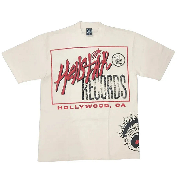 HELLSTAR - Camiseta Records Hollywood "Creme" -NOVO-