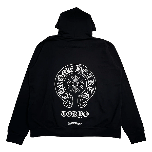 CHROME HEARTS - Moletom Tokyo Horseshoe Zip Up "Preto" -NOVO-