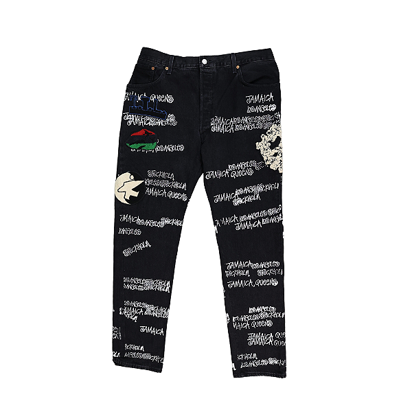 STUSSY x DENIM TEARS x LEVI'S  - Calça Jeans Our Legacy 501 "Preto" -USADO-