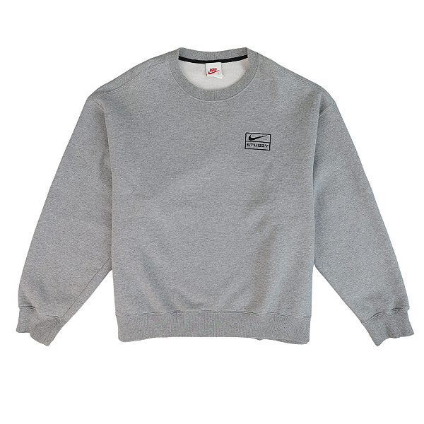 NIKE x STUSSY - Moletom Crewneck Fleece "Cinza" -USADO-