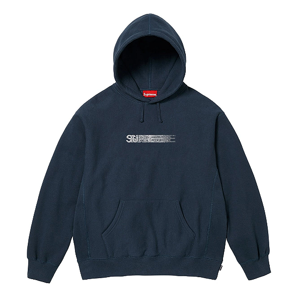 SUPREME x SWAROVSKI - Moletom Motion Logo "Azul Marinho" -NOVO-