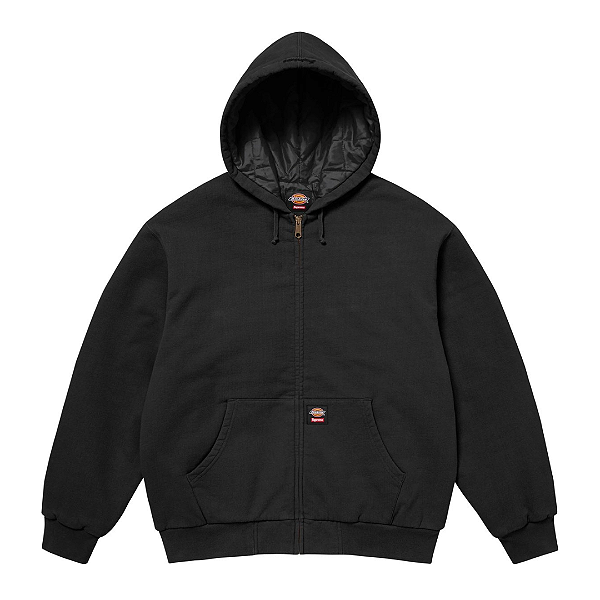SUPREME x DICKIES - Moletom Quilted Lines Zip Up "Preto" -NOVO-