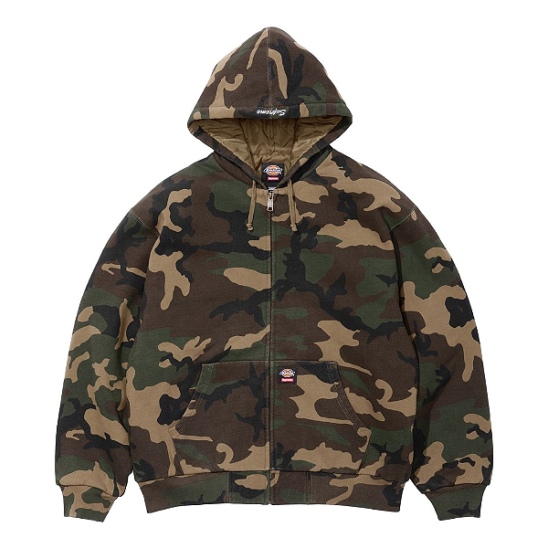 SUPREME x DICKIES - Moletom Quilted Lines Zip Up Camo" -NOVO-