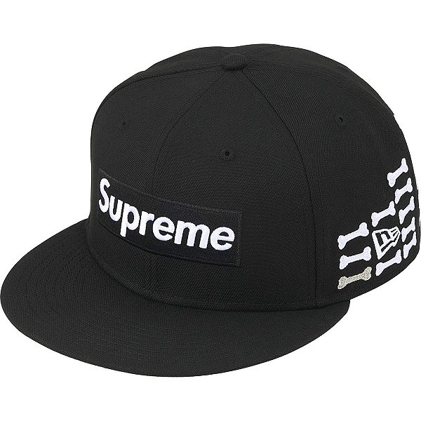 SUPREME x NEW ERA - Boné Box Logo Bones FW25 "Preto"-NOVO-