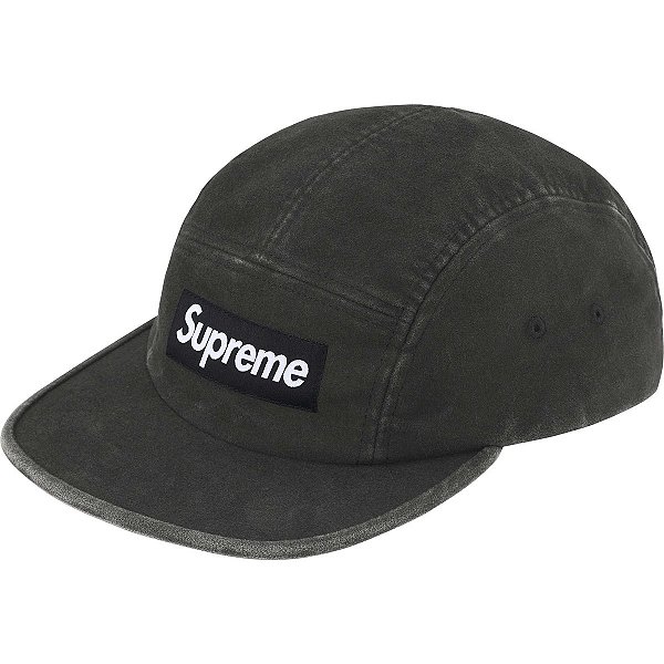 SUPREME - Boné 2-Tone Moleskin Camp FW25 "Preto" -NOVO-