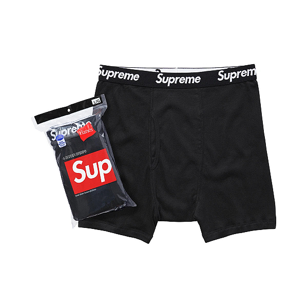 SUPREME x HANES - Pack c/4 Cueca "Preto" -NOVO-