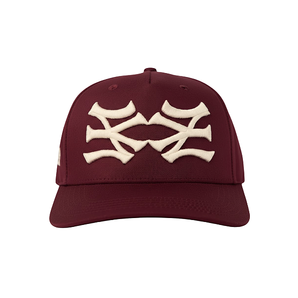 OMA DESIGN STUDIOS - Boné NY NY Side Curved Brim "Vinho/Creme" -NOVO-