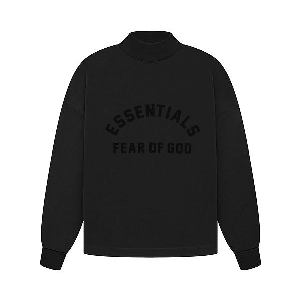 *** FEAR OF GOD - Camiseta Manga Longa Essentials "Jet Black" -NOVO-