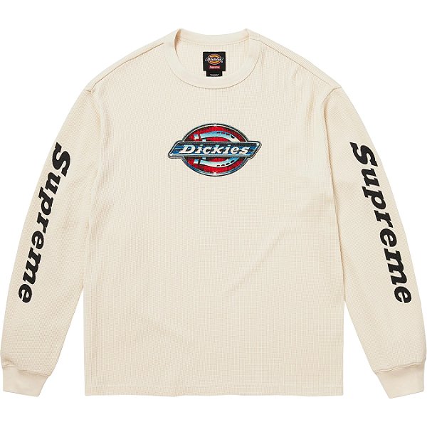 SUPREME x DICKIES - Camiseta Manga Longa Thermal "Natural" -NOVO-
