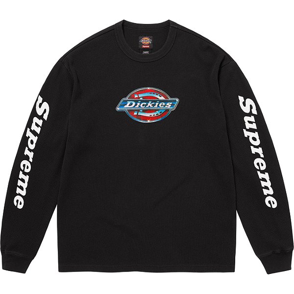 SUPREME x DICKIES - Camiseta Manga Longa Thermal "Preto" -NOVO-