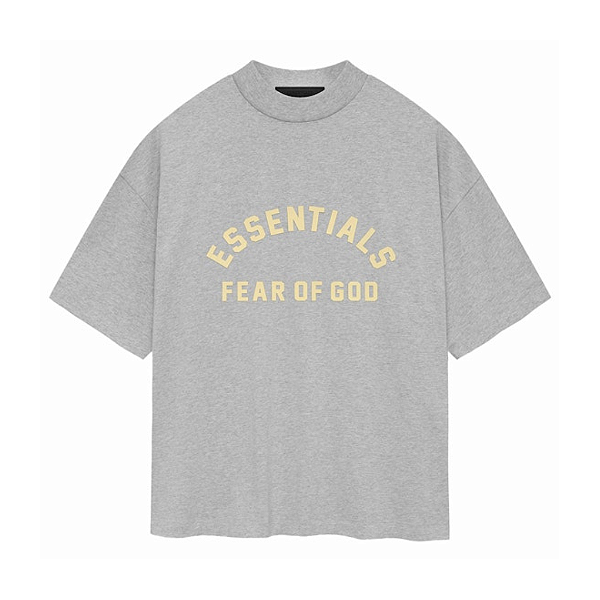 FEAR OF GOD - Camiseta Essentials Heavy Jersey Crewneck "Light Heather Grey" -NOVO-