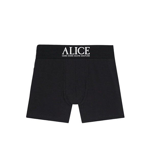 ALICE HOLLYWOOD - Cueca Boxer Atelier Logo UNIDADE "Preto" -NOVO-