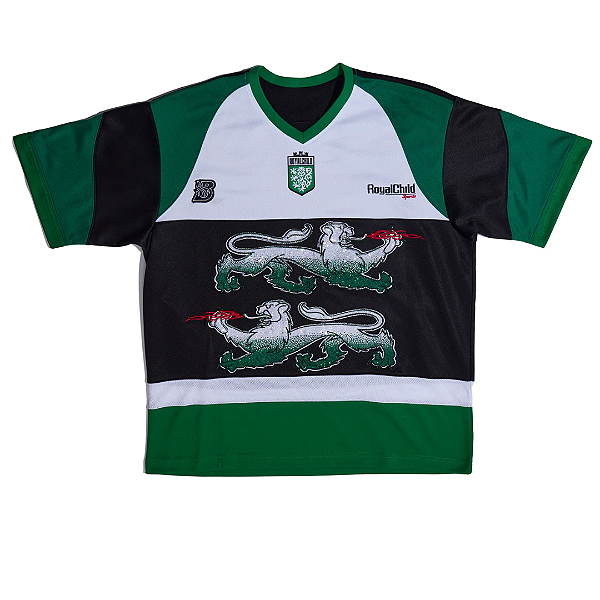 BIRTH OF ROYAL CHILD - Camisa Jersey Double Lion Rhinestone Jersey "Verde" -NOVO-