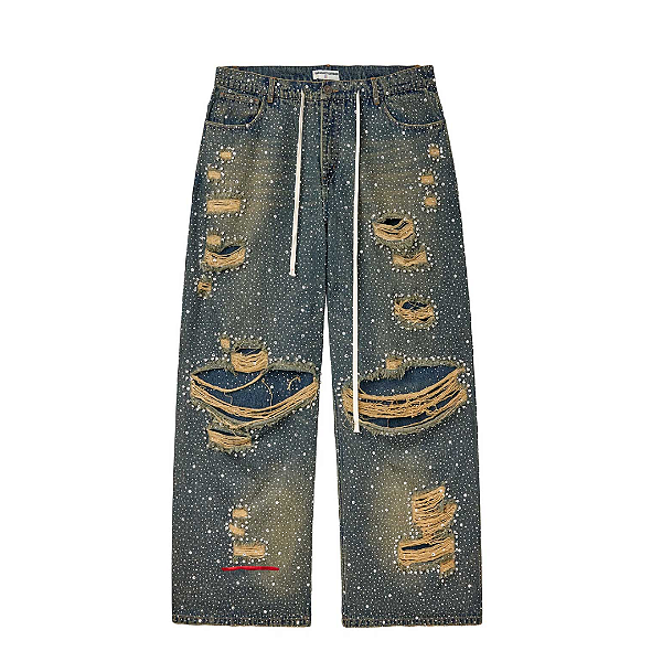 VALE LIVES FOREVER - Calça Iced Out "Denim" -NOVO-