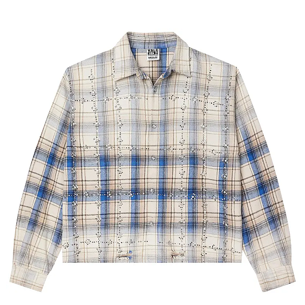 VALE LIVES FOREVER - Camisa Skyfall Flannel "Creme/Azul" -NOVO-