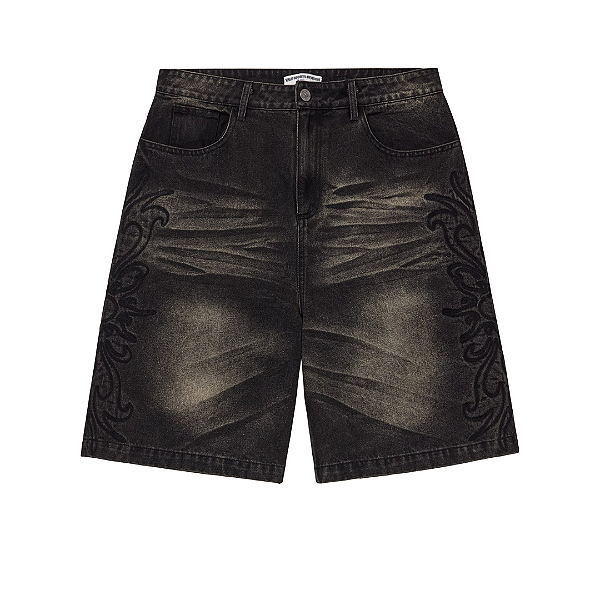 VALE LIVES FOREVER - Bermuda Flare Jorts "Preto" -NOVO-