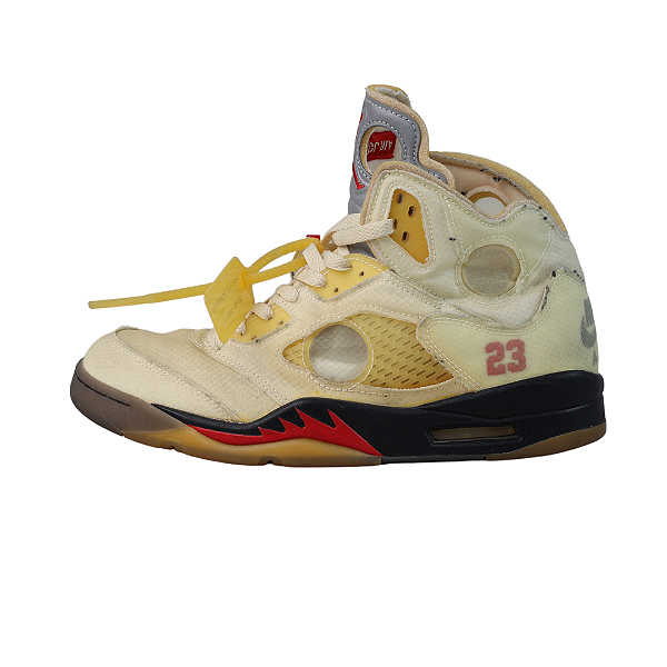 NIKE x OFF-WHITE - Air Jordan 5 Retro "Sail" -USADO-