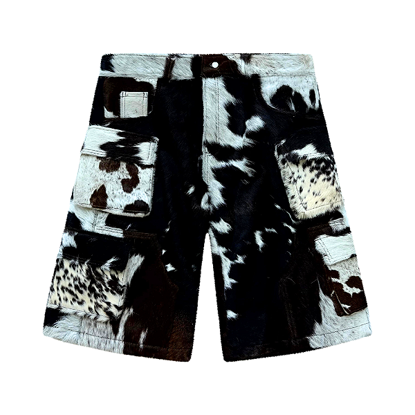 NYRVA - Bermuda Utility Cowhide Leather "Marrom/Branco" -NOVO-