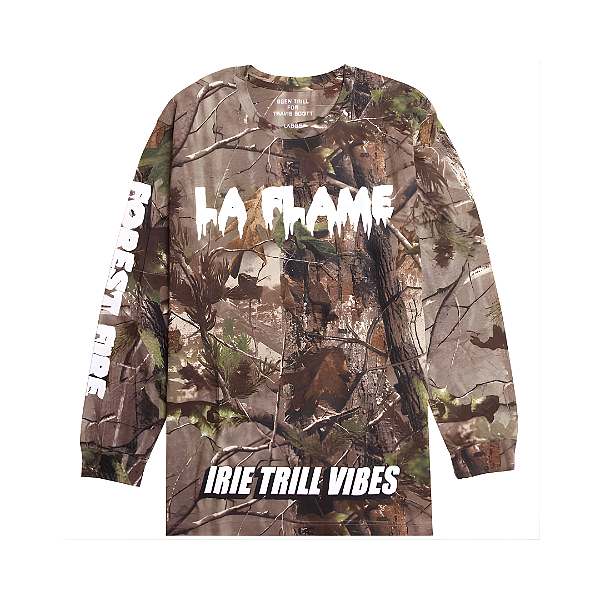 BEEN TRILL x TRAVIS SCOTT - Camiseta La Flame "Camo" -NOVO-
