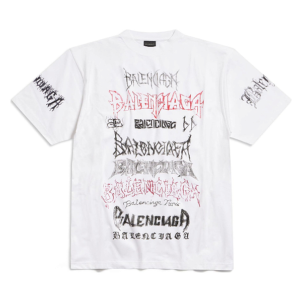 BALENCIAGA - Camiseta Metal Logo "Branco" -NOVO-