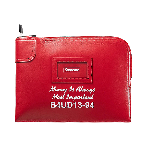 SUPREME - Bolsa Leather Money FW25 "Vermelho" -NOVO-