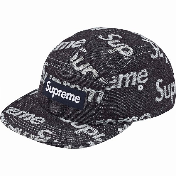SUPREME - Boné Jacquard Logos Denim Camp "Rigid Indigo" -NOVO-